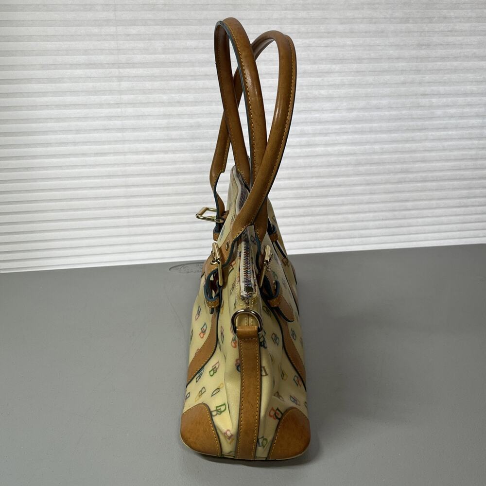 Vintage Dooney & Bourke Multicolor Signature Satchel Rainbow Monogram Print Y2K - Picture 9 of 16